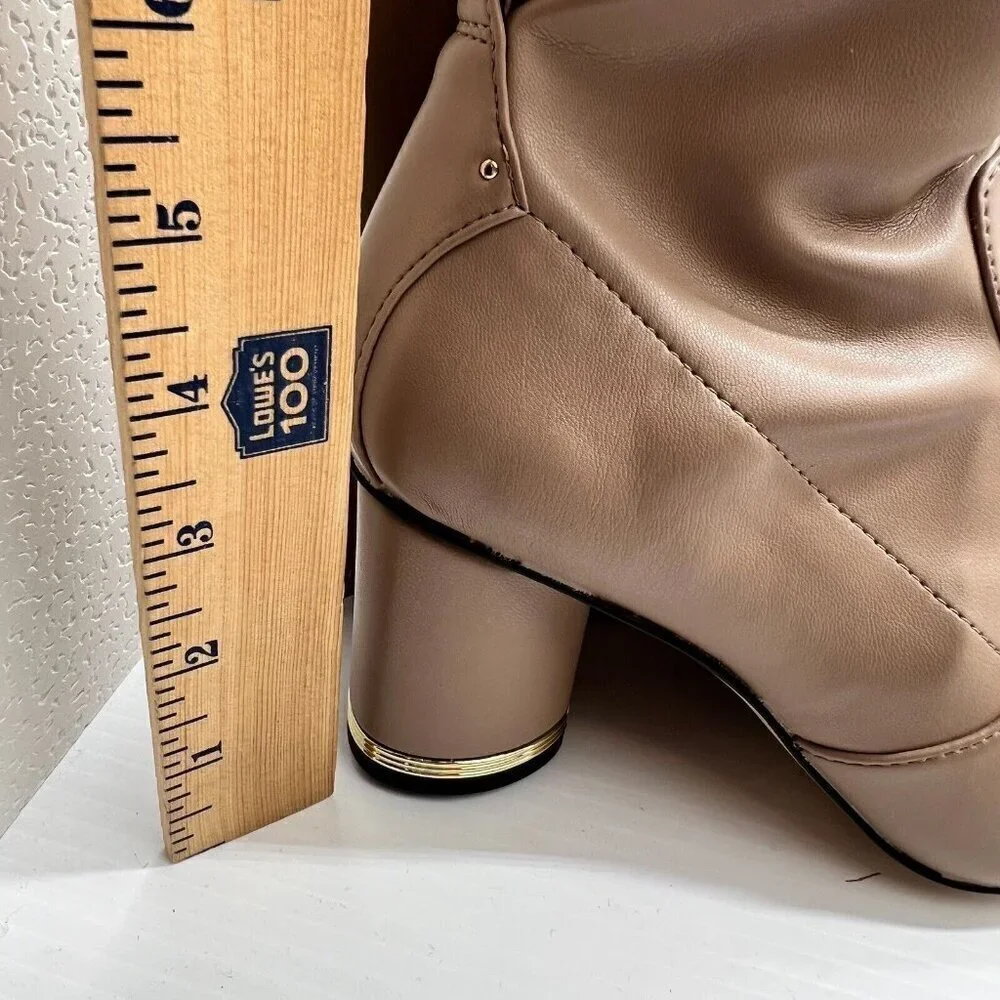 Franco Sarto Pisaboot Wide Calf Over The Knee High Boots Taupe Size 7.5 M NWB